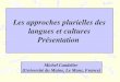 Les approches plurielles des langues et cultures Présentation Michel Candelier (Université du Maine, Le Mans, France)