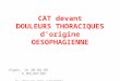 CAT devant DOULEURS THORACIQUES dorigine OESOPHAGIENNE Alger, le 30.04.09 K.BELHOCINE Pr BRULEY DES VARANNES