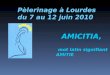 Pèlerinage à Lourdes du 7 au 12 juin 2010 AMICITIA, mot latin signifiant AMITIE