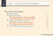 1 Cours JAVA / Y.Laborde Java : Les FLUX de donn©es Les flux de donn©es introduction les flux binaires les flux binaires de sortie (FBS) les flux binaires