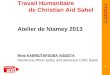 Travail Humanitaire de Christian Aid Sahel Atelier de Niamey 2013 Mme KABRE/TAPSOBA AISSETA Resilience officer policy and advocacy CAID Sahel 1