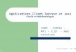 1 Applications Client-Serveur en Java Outils et Méthodologie JDBC - CORBA - RMI - EJB - Web services Patrick Pleczon – fév. 2009