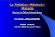La Relation Médecin–Malade Aspects Déontologiques Dr Yousr ZINELABIDINE CROM Sousse 28 Mai 2005 Mouradi Palace