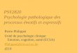 PSY2820 Psychologie pathologique des processus ©motifs et expressifs Pierre Philippot Unit© de psychologie clinique: Emotion, cognition, sant© (ECSA) Philippot@clis.ucl.ac.be