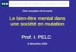 Le bien-être mental dans une société en mutation Prof. I. PELC 8 décembre 2006 Club européen de la santé