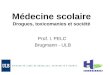 Médecine scolaire Drogues, toxicomanies et société Prof. I. PELC Brugmann - ULB