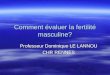 Comment évaluer la fertilité masculine? Professeur Dominique LE LANNOU CHR RENNES
