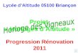 Lycée dAltitude 05100 Briançon Projet « Horloges dAltitude » Progression Rénovation 2011 F