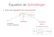 Équation de Schrödinger Est une équation de mouvement i 2 = -1 Fonctions d`onde complexes Évolution Hamiltonien dépend du champ de forces