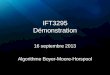 IFT3295 Démonstration 16 septembre 2013 Algorithme Boyer-Moore-Horspool