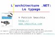 Larchitecture.NET: Le typage © Patrick Smacchia  © Patrick Smacchia/Microsoft Research Cambridge 2004 Les supports (cours et lab)