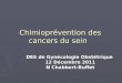 Chimioprévention des cancers du sein DES de Gynécologie Obstétrique 12 Décembre 2011 N Chabbert-Buffet