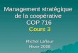 Management stratégique de la coopérative COP 716 Cours 3 Michel Lafleur Hiver 2008