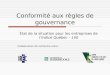 Conformité aux règles de gouvernance État de la situation pour les entreprises de lIndice Québec - 150 Collaboration de recherche entre :