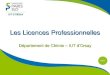 Les Licences Professionnelles D©partement de Chimie â€“ IUT dOrsay