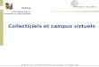 M. Bétrancourt - Formation Formateurs au e-learning - 20-25 Mars 2005 Collecticiels et campus virtuels TECFA Technologies pour la Formation et lApprentissage