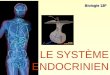 LE SYSTÈME ENDOCRINIEN Biologie 12F. Lhumain dispose de deux systèmes dinformation Le système électrique –Système nerveux (cerveau, nerf, etc.) –Extrêmement