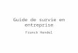 Guide de survie en entreprise Franck Hendel. Présentation du prof Agrégé de gestion depuis 1986 uB : depuis 89 22 ans en IUT (GLT, GACO, TC) Licences