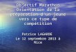 Objectif Marathon Orientation de la préparation dun jeune vers ce type de compétition Patrice LAGARDE Le 12 septembre 2013 à Nice