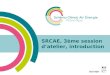 SRCAE, 3ème session datelier, introduction. Sommaire de la présentation LE SRCAE : quelques rappels Ses objectifs Cadrage général Quel forme pour le document