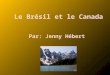 Le Brésil et le Canada Par: Jenny Hébert. Situation géographique Brésil Amérique du sud et centrale. Il est au sud ouest de la carte du monde. Il est