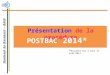 Présentation de la procédure POSTBAC 2014* * Document mis à jour le 8/01/2014