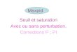 Maxpid Seuil et saturation Avec ou sans perturbation. Corrections P ; PI