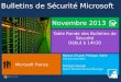 Bulletins de Sécurité Microsoft Novembre 2013 Table Ronde des Bulletins de Sécurité Début à 14h30 Microsoft France Patrick Chuzel, Philippe Vialle CSS