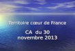 Territoire cœur de France CA du 30 novembre 2013