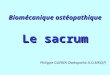 Biomécanique ostéopathique Philippe GUERIN Ostéopathe D.O.MRO(F) Le sacrum