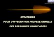 STRATEGIES POUR L’INTEGRATION PROFESSIONNELLE DES PERSONNES HANDICAPEES
