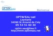 OPTIM’EAU sarl Leymarie 24290 St Amand de Coly 05 53 51 60 30 optim.eau@free.fr  Bienvenue