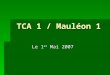 TCA 1 / Mauléon 1 Le 1 er Mai 2007. Pour cette deuxième rencontre de Coupe, Mauléon a préféré venir dans notre salle plutôt que de recevoir… Denis entre