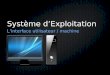 Système d’Exploitation L’interface utilisateur / machine