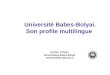 Université Babes-Bolyai. Son profile multilingue Stefan Oltean Universitatea Babes-Bolyai stoltean@lett.ubbcluj.ro
