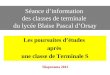 Séance d’information des classes de terminale du lycée Blaise Pascal d’Orsay Les poursuites d’études après une classe de Terminale S Diaporama 2012