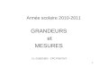 11 Année scolaire 2010-2011 GRANDEURS et MESURES J-L GUEGUEN CPC PONTIVY