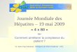 Journée Mondiale des Hépatites – 19 mai 2009 « 4 x 80 » ou Comment améliorer la compliance du patient ? Dr Jean-Paul Martinet Cliniques de Mont-Godinne