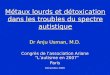 Métaux lourds et détoxication dans les troubles du spectre autistique Dr Anju Usman, M.D. Congrès de l’association Ariane “L’autisme en 2007” Paris Décembre