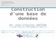 Construction d’une base de données Dr Jean-Charles DUFOUR  jean-charles.dufour@univ-amu.fr SESSTIM (Sciences Economiques & Sociales de la Santé & Traitement