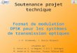 Soutenance projet technique Format de modulation DPSK pour les systèmes de transmission optiques J.-P. Allamandy, J. Berrio Bisquert encadrés par D. Hervé