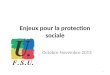 Enjeux pour la protection sociale Octobre Novembre 2013 1