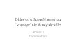 Diderot’s Supplément au ‘Voyage’ de Bougainville Lecture 2 Commentary