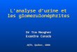 L’analyse d’urine et les glomerulon é phrites Dr Tim Meagher ExamOne Canada AQTV, Qu é bec, 2008