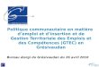 Politique communautaire en matière d’emploi et d’insertion et de Gestion Territoriale des Emplois et des Compétences (GTEC) en Grésivaudan Bureau élargi