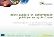 Biens publics et intervention publique en agriculture Version 1.0 – Janvier 2011 Présentation fondée sur les travaux du Groupe de travail thématique 3