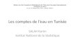 Les comptes de l’eau en Tunisie SALAH Karim Institut National de la Statistique Atelier sur les Comptes et Statistiques de l’Eau pour les pays francophones