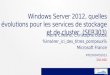 Windows Server 2012, quelles évolutions pour les services de stockage et de cluster ?