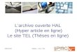 Archives ouvertes et thèses en ligne : HAL et TEL