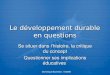 Le développement durable en questions - Dominique Bachelart